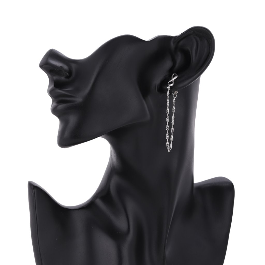 Vanbelle Sterling Silver Jewelry Front To Back Dangling Infinity Earrings